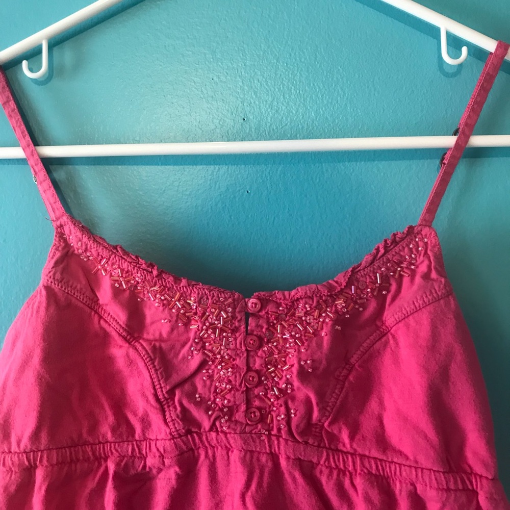 Pink Beaded Tank Top